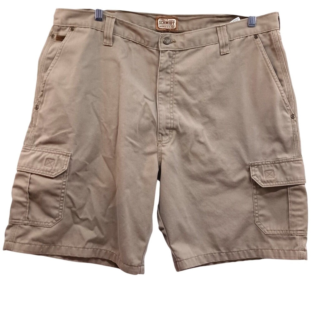 CE‎ Schmidt Workwear Shorts Mens 40 Beige Canvas Cargo 9" Inseam Hiking Outdoor